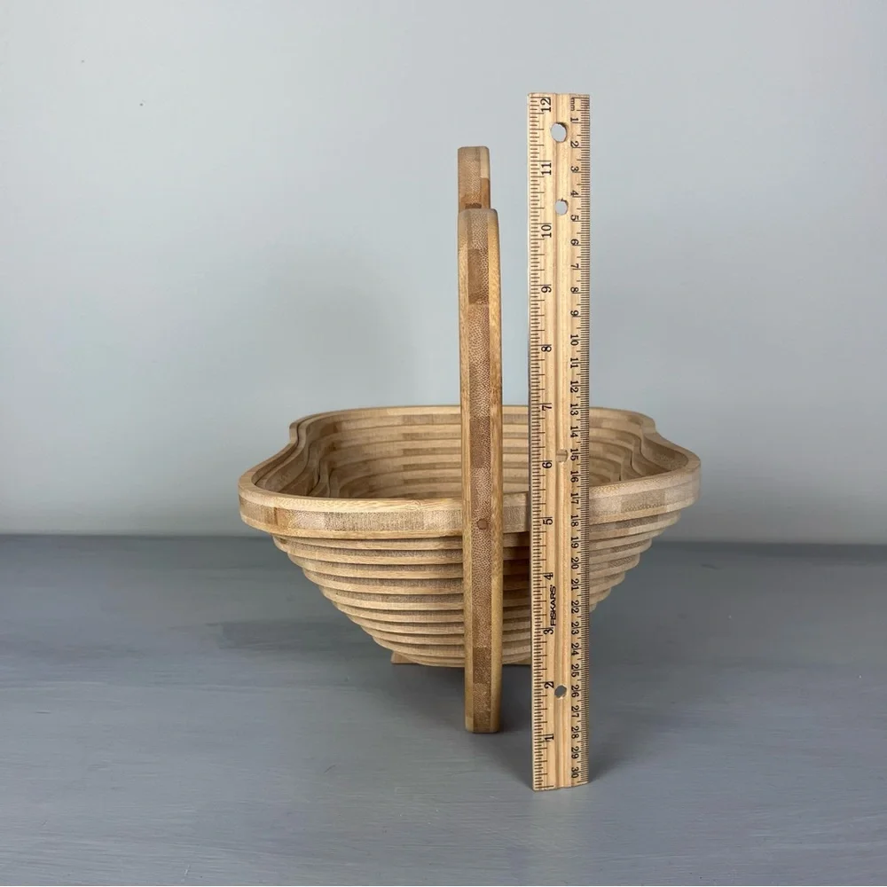 Williams Sonoma Bonnie & Pop Fruits Apple Wood Whimsical Basket Bowl Farmhouse